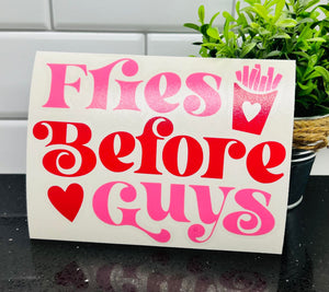 Fries before Guys Decal in Pink & Red