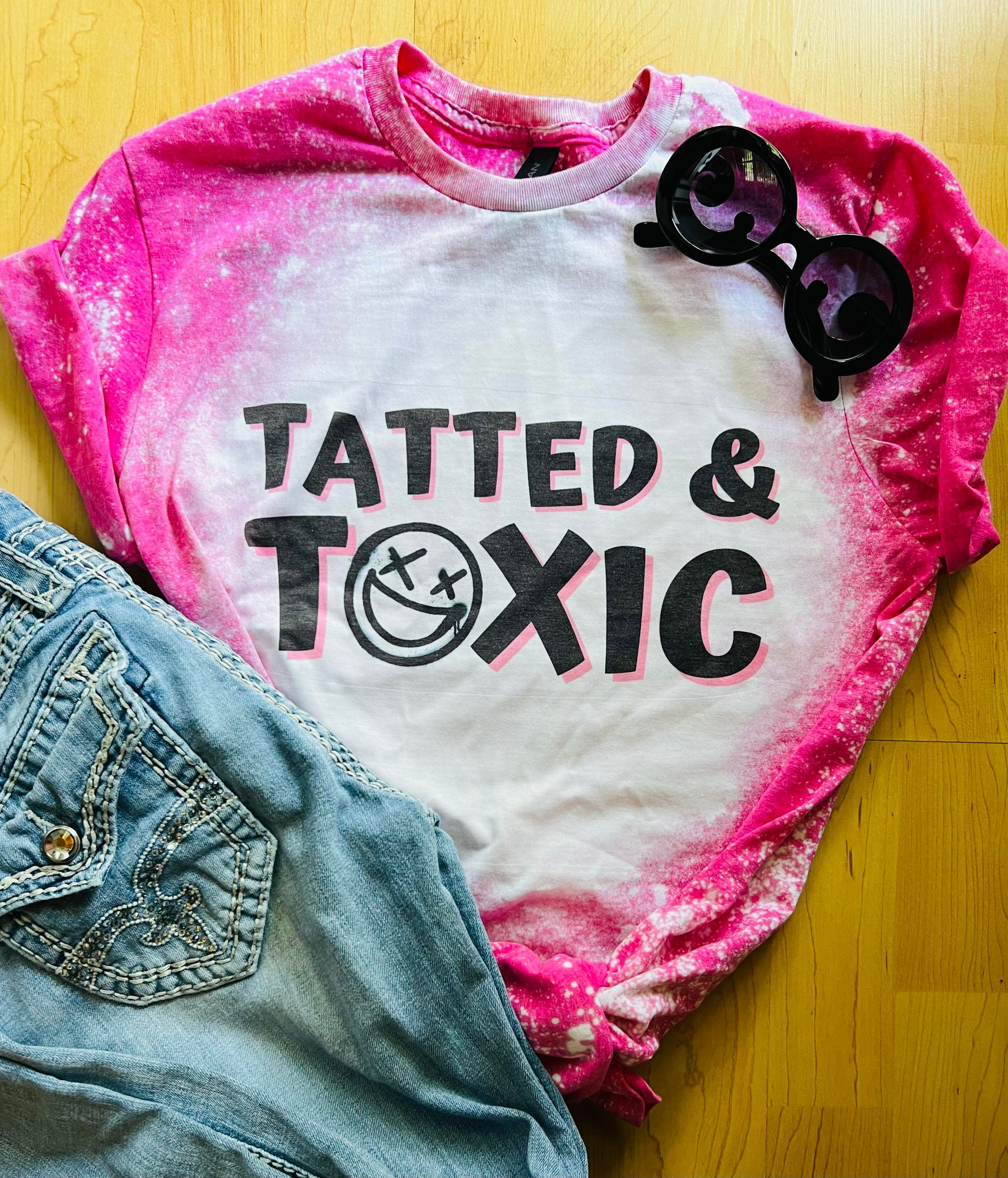 Tatted & Toxic Bleached Tee