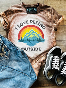 I love Peeing Outside Bleached Tee