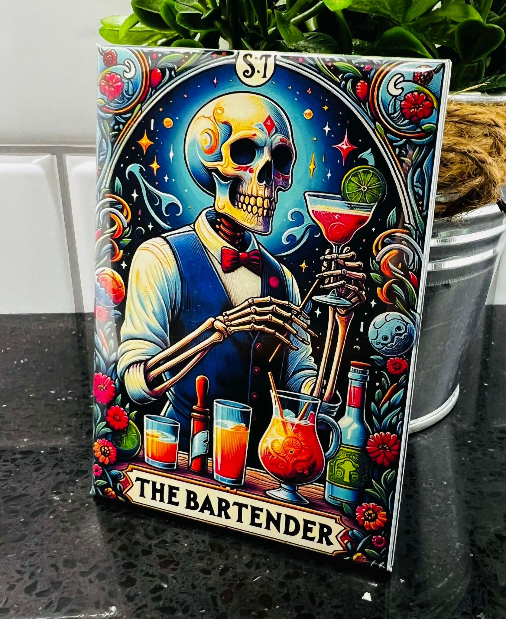 The Bartender Tarot Card Rectangle Fridge Magnet 2.5" x 3.5"