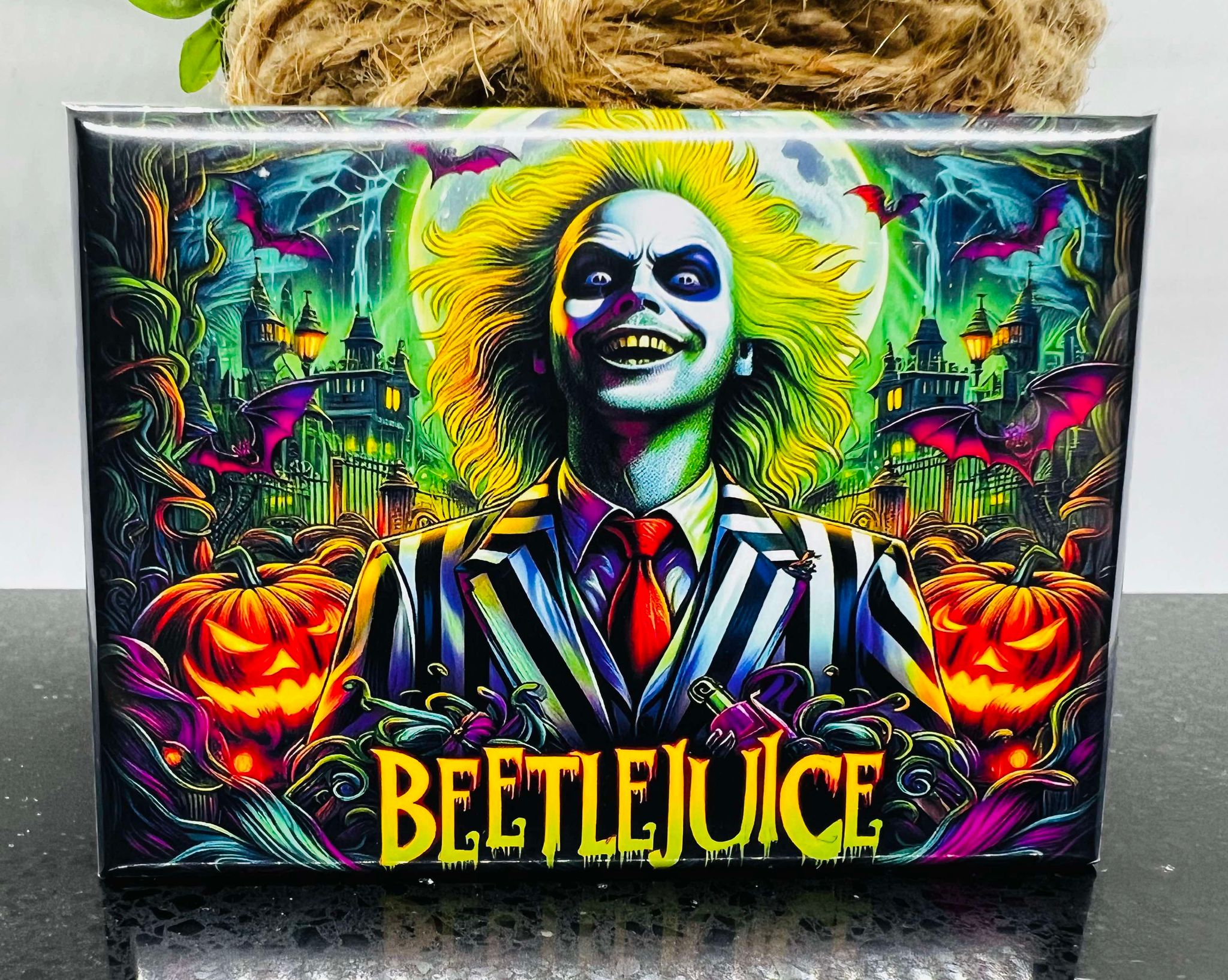 Beetlejuice Art Rectangle Fridge Magnet 2.5" x 3.5"