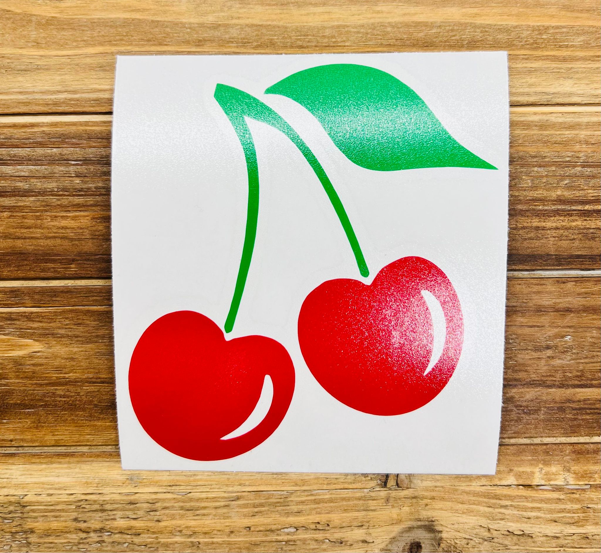 Retro Red Cherries with leaf Decal
