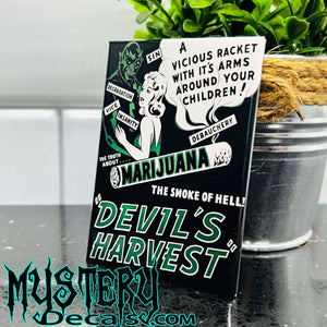 Devil's Harvest Rectangle Fridge Magnet 2.5" x 3.5" Vintage Movie Marijuana Poster