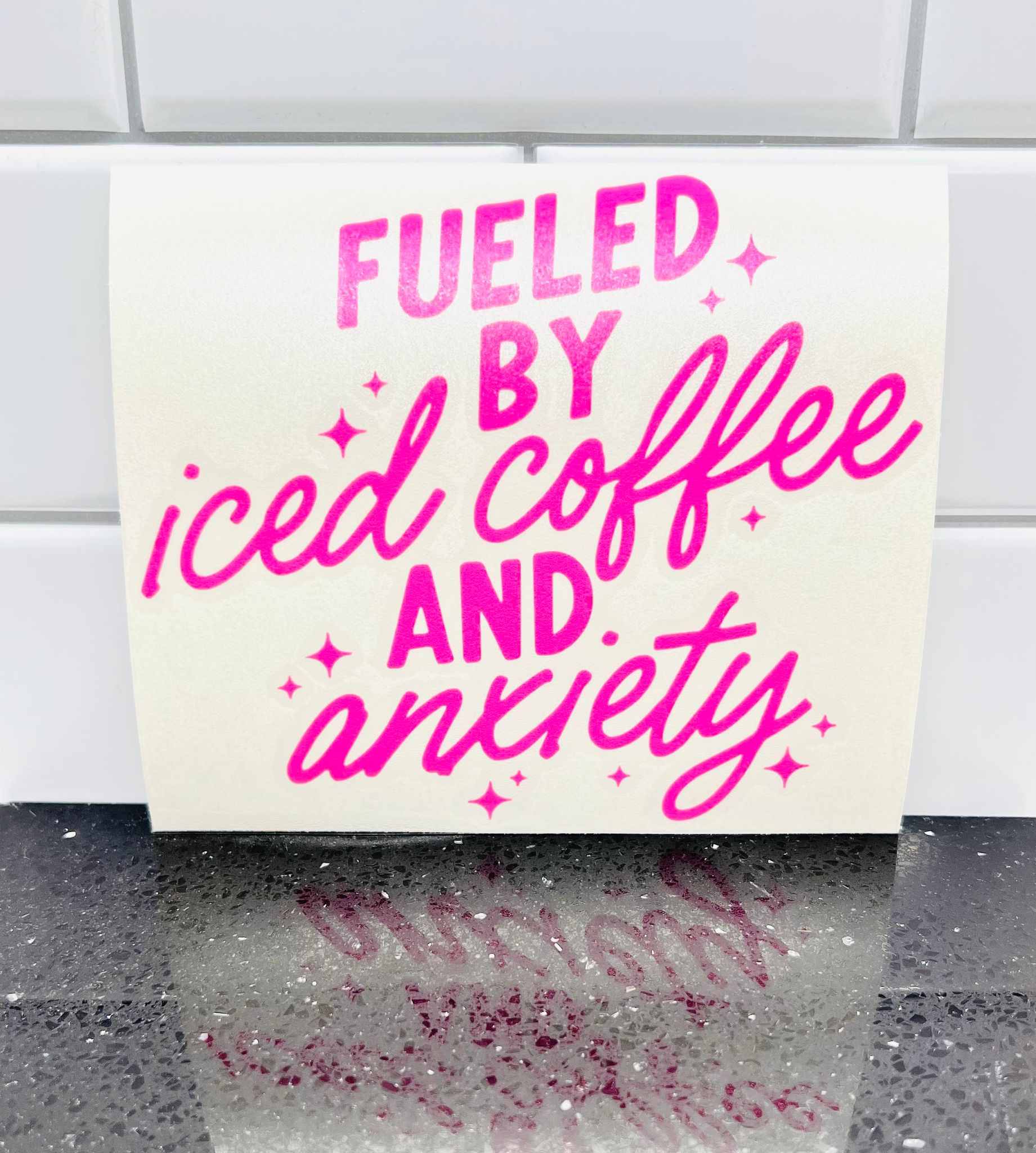 Fueled By Iced Coffee and Anxiety Decal