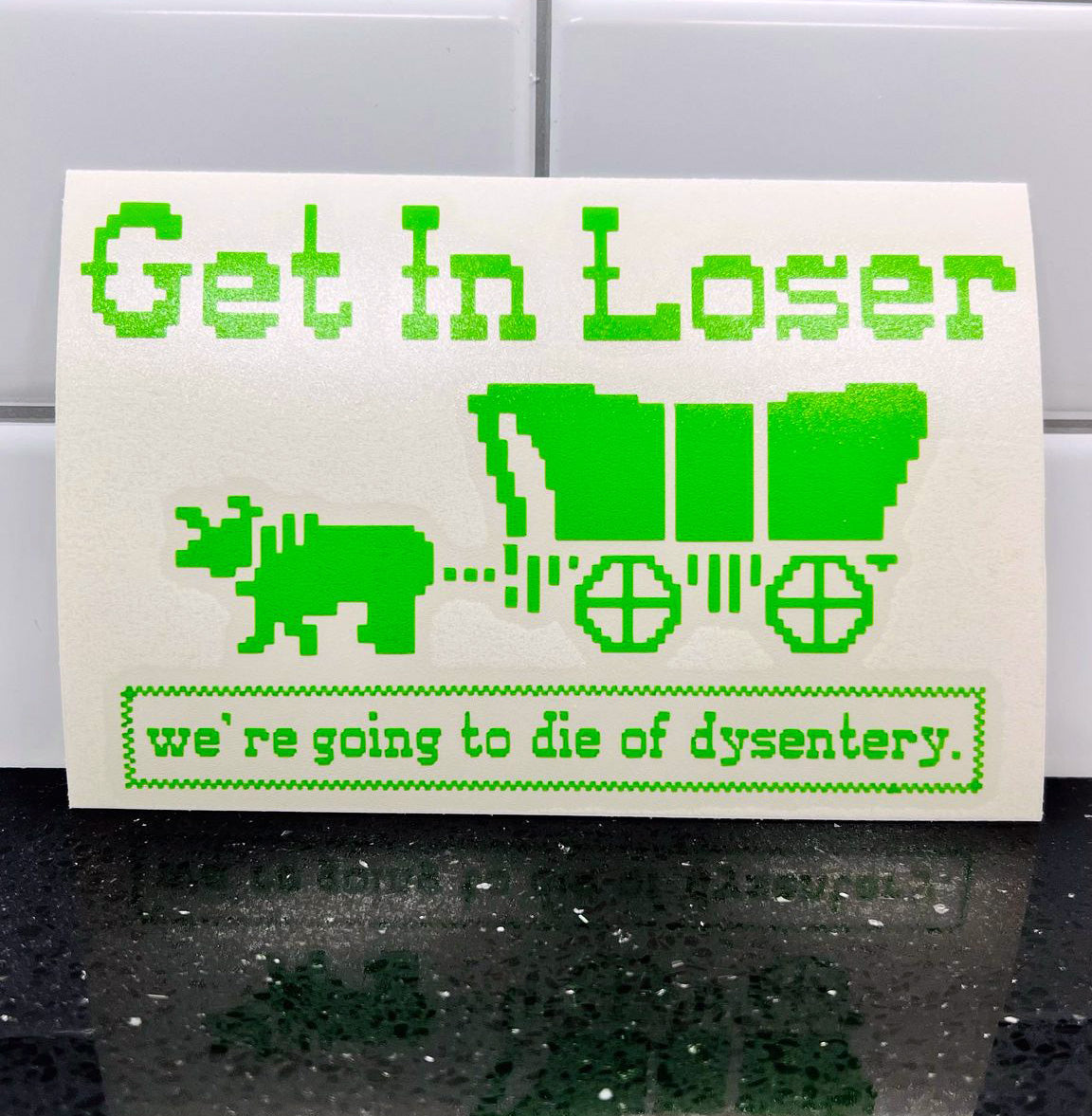 Get in Loser We're Going to Die of Dysentery Decal