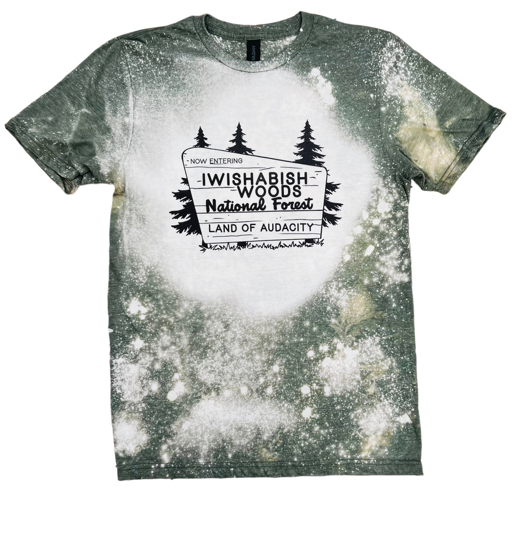 IWISHABISH Woods National Forest Land of Audacity Bleached Tee