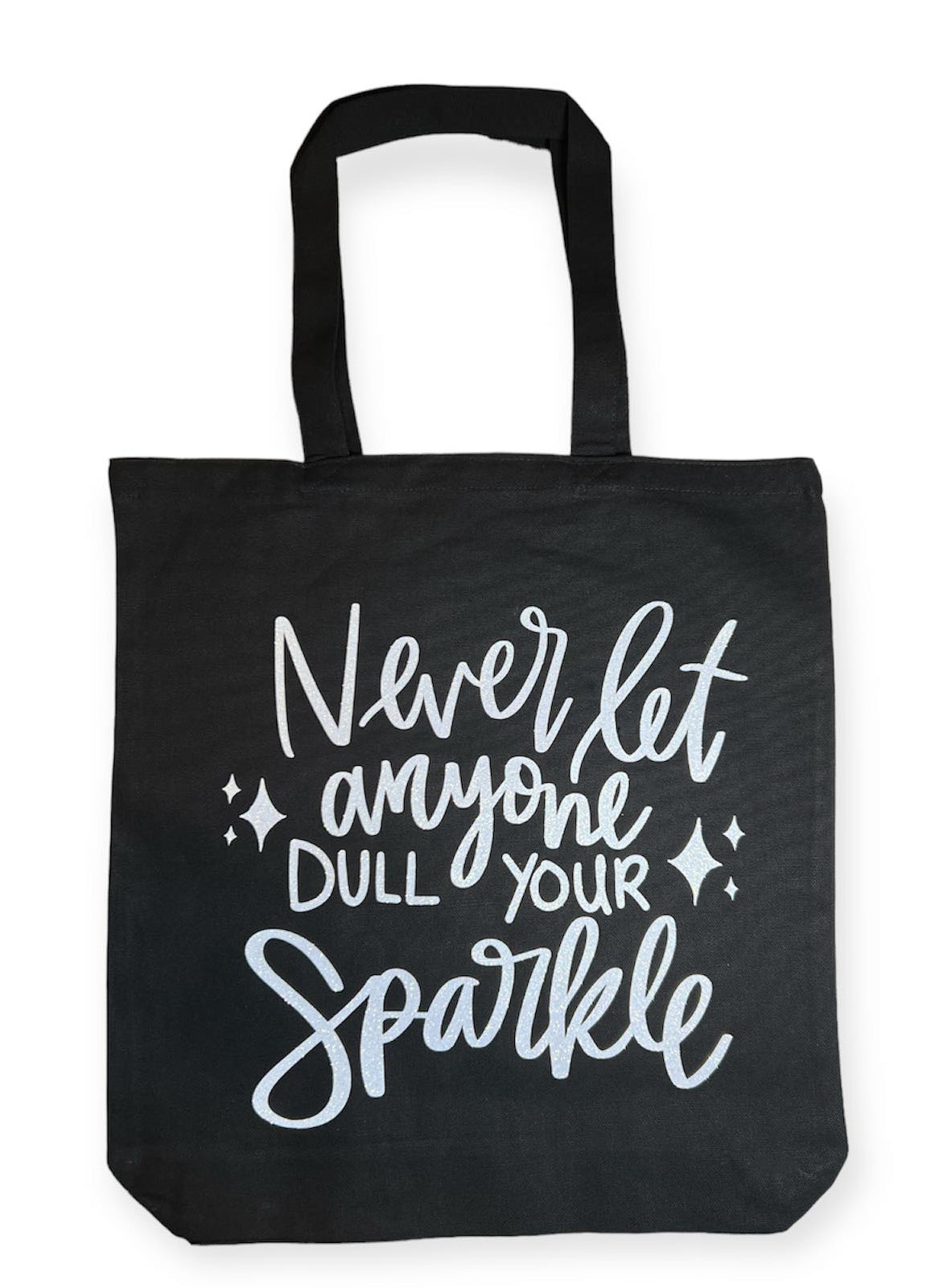 Never Let Anyone Dull Your Sparkle Glitter Tote