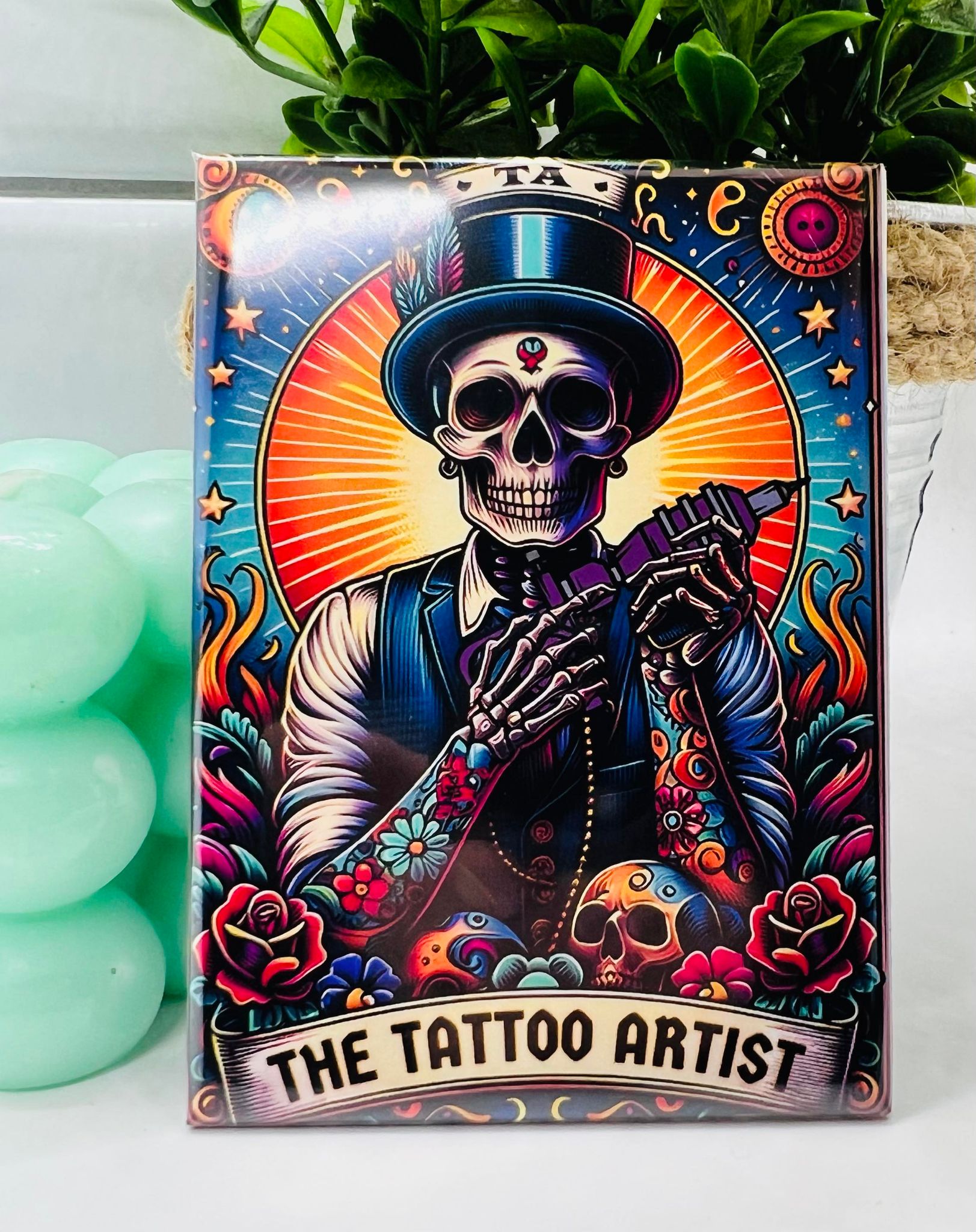 The Tattoo Artist Tarot Card Rectangle Fridge Magnet 2.5" x 3.5"