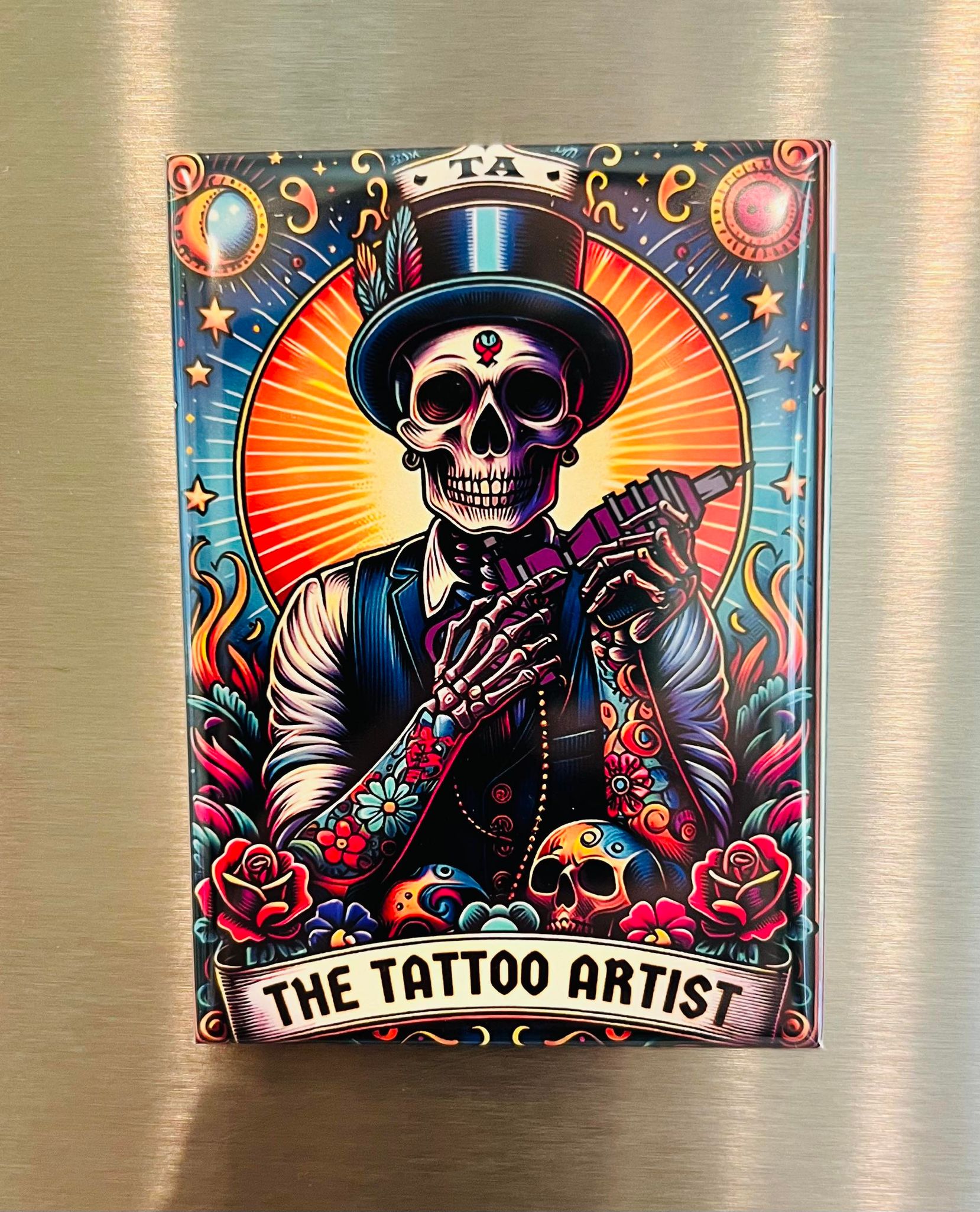 The Tattoo Artist Tarot Card Rectangle Fridge Magnet 2.5" x 3.5"