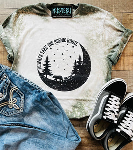 Always Take the Scenic Route Bleached Tee