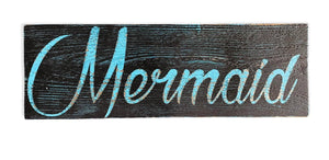 Mermaid Wood Hand Painted Sign
